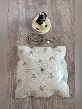 Vintage frosted or milk glass ceiling light